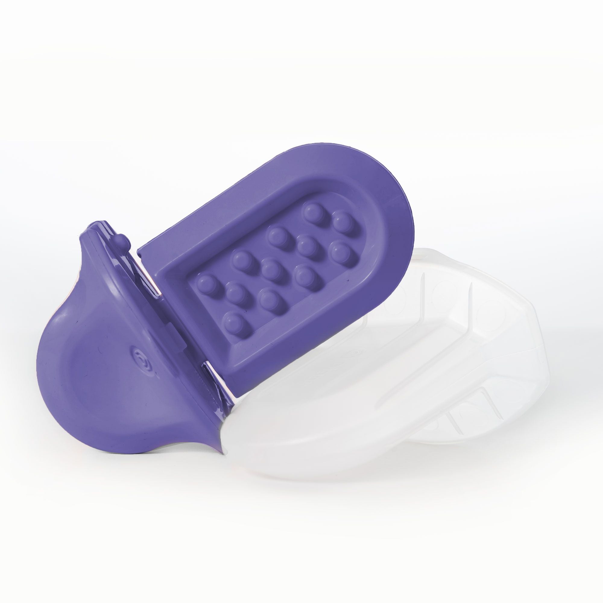 a Lavender Groov next to its freezer shell on a white background