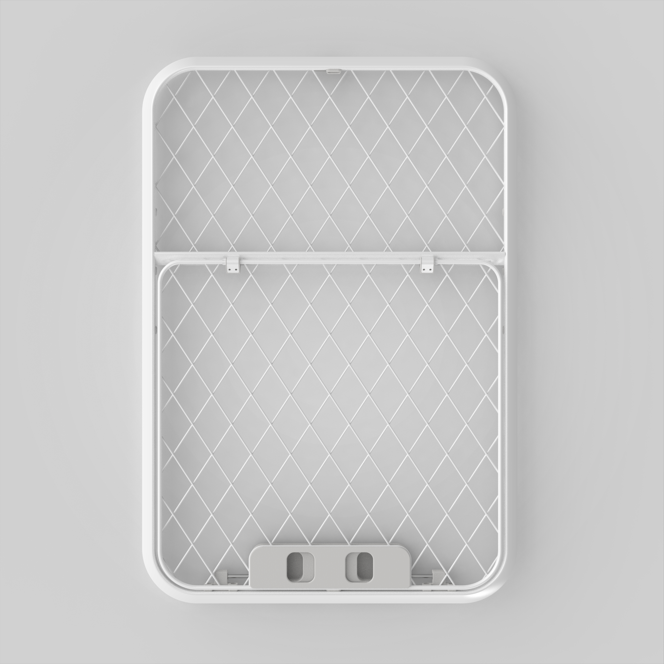 Overhead view of Evolv Dog Crate spare side door on white background